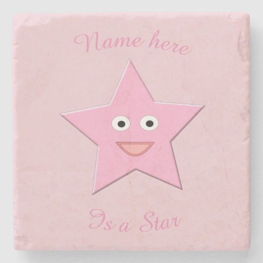 Hübscher rosa-sternförmiger Untersetzer (Vorderseite)