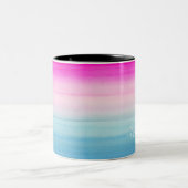 Hübscher rosa und blauer Ombre Watercolor Zweifarbige Tasse (Mittel)