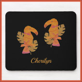 Hübscher rosa und goldener Glitzer Tropischer Touc Mousepad