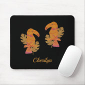 Hübscher rosa und goldener Glitzer Tropischer Touc Mousepad (Mit Mouse)