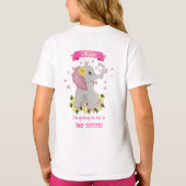 Hübscher rosa und grauer Elefant T-Shirt (Rückseite)