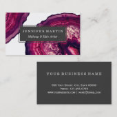 Hübscher rosa und lila Achat Geode Stein Visitenkarte (Vorne/Hinten)