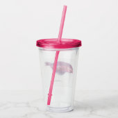 Hübscher rosa Vogel Acryltrinkbecher (Rückseite)