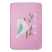 Hübscher Rosa-Vogel Badematte (Vorderseite Vertikal)