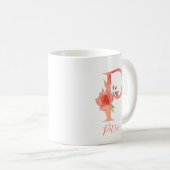 Hübscher rosa Watercolor-Buchstabe "P " Kaffeetasse (VorderseiteRechts)