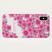 Hübscher, rosa, weißer Damast iPhone-Gehäuse Case-Mate iPhone Hülle (Rückseite (Horizontal))