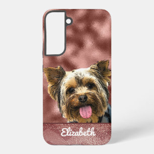Hübscher roségoldener rosa Yorkie-Hunde-Name, hübs Samsung Galaxy Hülle