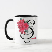 Hübscher Rot-Blütenspass - Scarlettname individuel Tasse (Links)