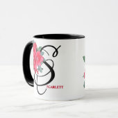 Hübscher Rot-Blütenspass - Scarlettname individuel Tasse (Vorderseite Links)