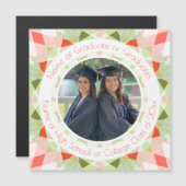 Hübscher Roter Grüner Abschluss Foto Keepake Gesch Magnetkarte (Vorne/Hinten)