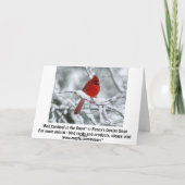 Hübscher roter Kardinal in der Schneekarte Karte (Rückseite)