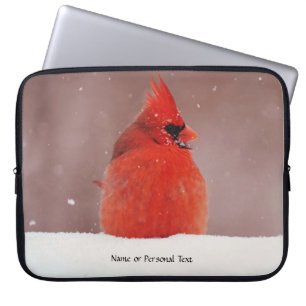 Hübscher roter Kardinalvogel Schnee Persönlicher L Laptopschutzhülle