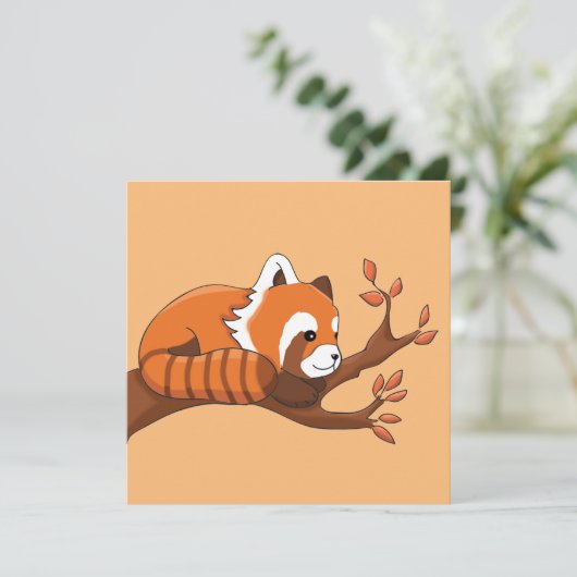 Hübscher Roter Panda in Tree Karte (Stehend Vorderseite)