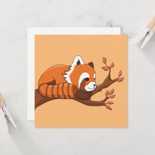 Hübscher Roter Panda in Tree Karte (Vorderseite/Rückseite Beispiel)