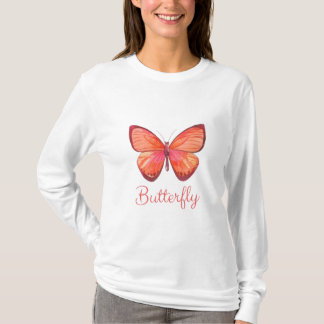 Hübscher Roter Schmetterling-T - Shirt