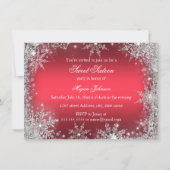 Hübscher Roter Schneeflocken Sweet 16 Einladung (Rückseite)