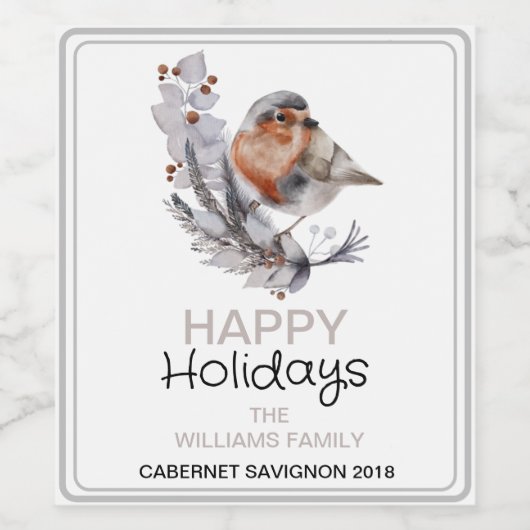 Hübscher rustikaler Winterspieß Weinetikett (Einzelnes Label)