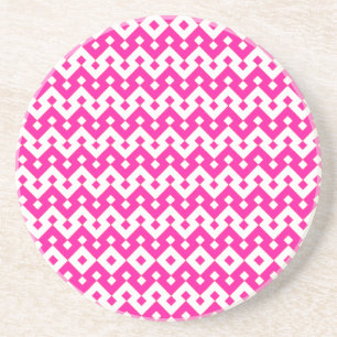 Hübscher Sandstein-Untersetzer, Candy Pink Geometr Getränkeuntersetzer