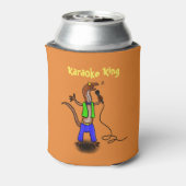 Hübscher Sänger mit Mikrofon-Cartoon Dosenkühler (Kanne Rückseite)