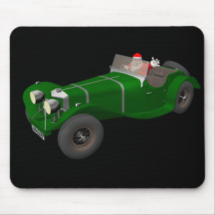 Hübscher Santa Claus Jaguar SS 90 Fahrer Mousepad