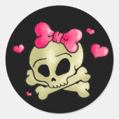 Hübscher Schädel Runder Aufkleber (Vorderseite)