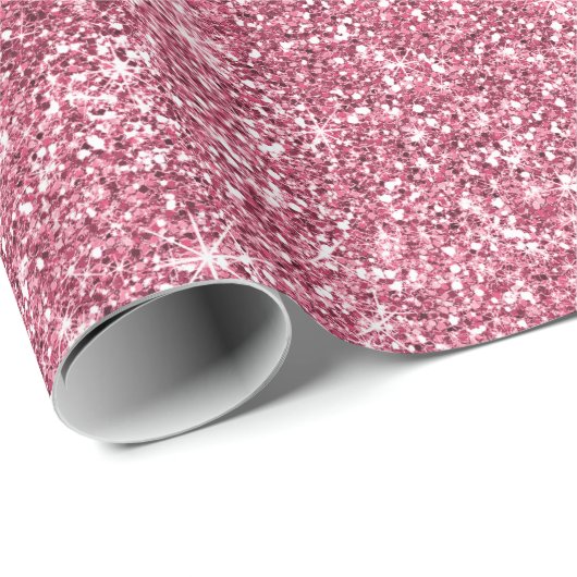 Hübscher Schein-Rosa-Imitat-Glitzer Geschenkpapier (Rolleneckpunkt)