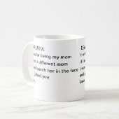 Hübscher Schlag ins Gesicht Muttertag Kaffeetasse (Vorderseite Links)