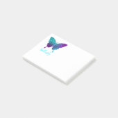 Hübscher Schmetterling Aquamarin Lila Ombre Graphi Post-it Klebezettel (angewinkelt)