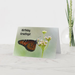 Hübscher Schmetterling auf Blume Geburtstagskarte Karte