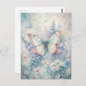 Hübscher Schmetterling auf Blume Postkarte (Vorne/Hinten)