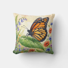 Hübscher Schmetterling auf einem Blatt Winzige Ins Kissen