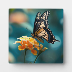 Hübscher Schmetterling auf einer Blume Fotoplatte