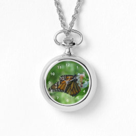 Hübscher Schmetterling auf rosa Blume Armbanduhr