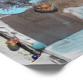 Hübscher Schmetterling mit Herz-Mixed-Media-Kunstd Poster (Ecke)