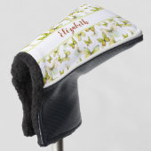 Hübscher Schmetterling mit individuelle Name Golf Headcover (3/4 Vorderseite)
