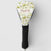 Hübscher Schmetterling mit individuelle Name Golf Headcover (Vorderseite)