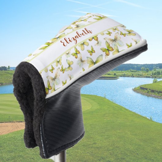 Hübscher Schmetterling mit individuelle Name Golf Headcover