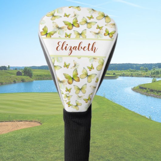 Hübscher Schmetterling mit individuelle Name Golf Headcover
