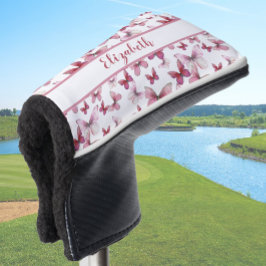 Hübscher Schmetterling mit individuelle Name Golf Headcover