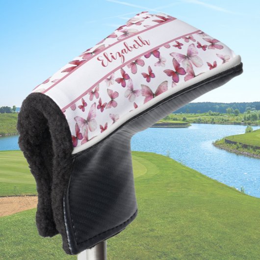 Hübscher Schmetterling mit individuelle Name Golf Headcover