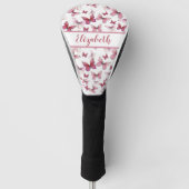 Hübscher Schmetterling mit individuelle Name Golf Headcover (Vorderseite)
