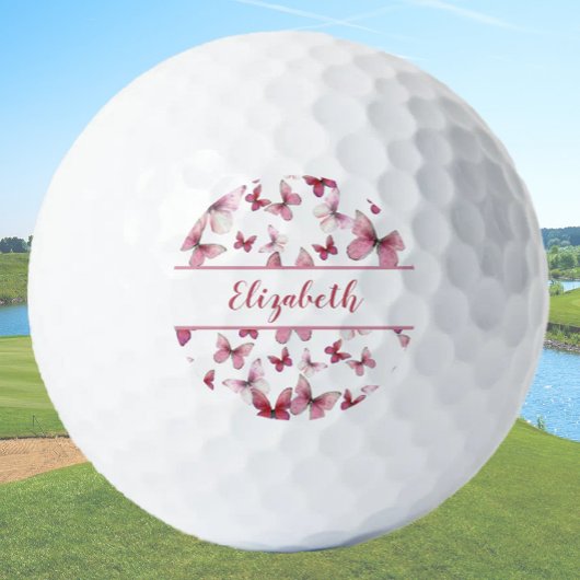 Hübscher Schmetterling mit individuelle Name Golfball