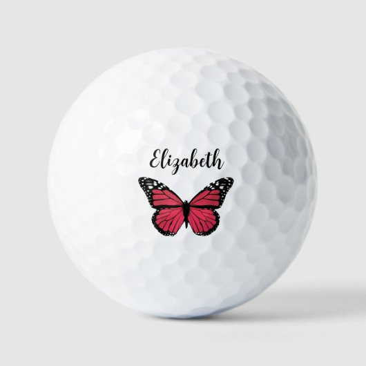 Hübscher Schmetterling mit individuelle Name Golfball (Vorderseite)