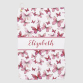 Hübscher Schmetterling mit individuelle Name Golfhandtuch (Vorderseite)