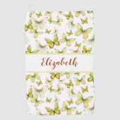 Hübscher Schmetterling mit individuelle Name Golfhandtuch (Vorderseite)