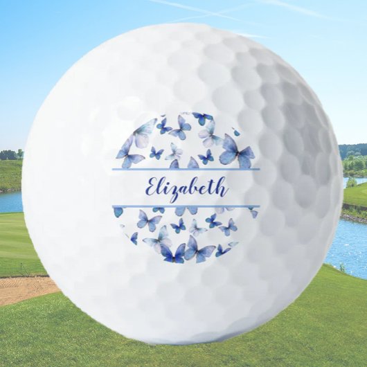 Hübscher Schmetterling mit individuelle Name Ladys Golfball