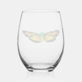 Hübscher Schmetterling Orange Green Black Trinkbeh Weinglas Ohne Stiel (Rückseite)