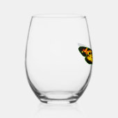 Hübscher Schmetterling Orange Green Black Trinkbeh Weinglas Ohne Stiel (Rechts)