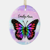 Hübscher Schmetterling Personalisierte Weihnachten Keramik Ornament (Rechts)