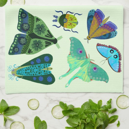 Hübscher Schmetterling und Moth Kitchen Handtuch (Gefaltet)